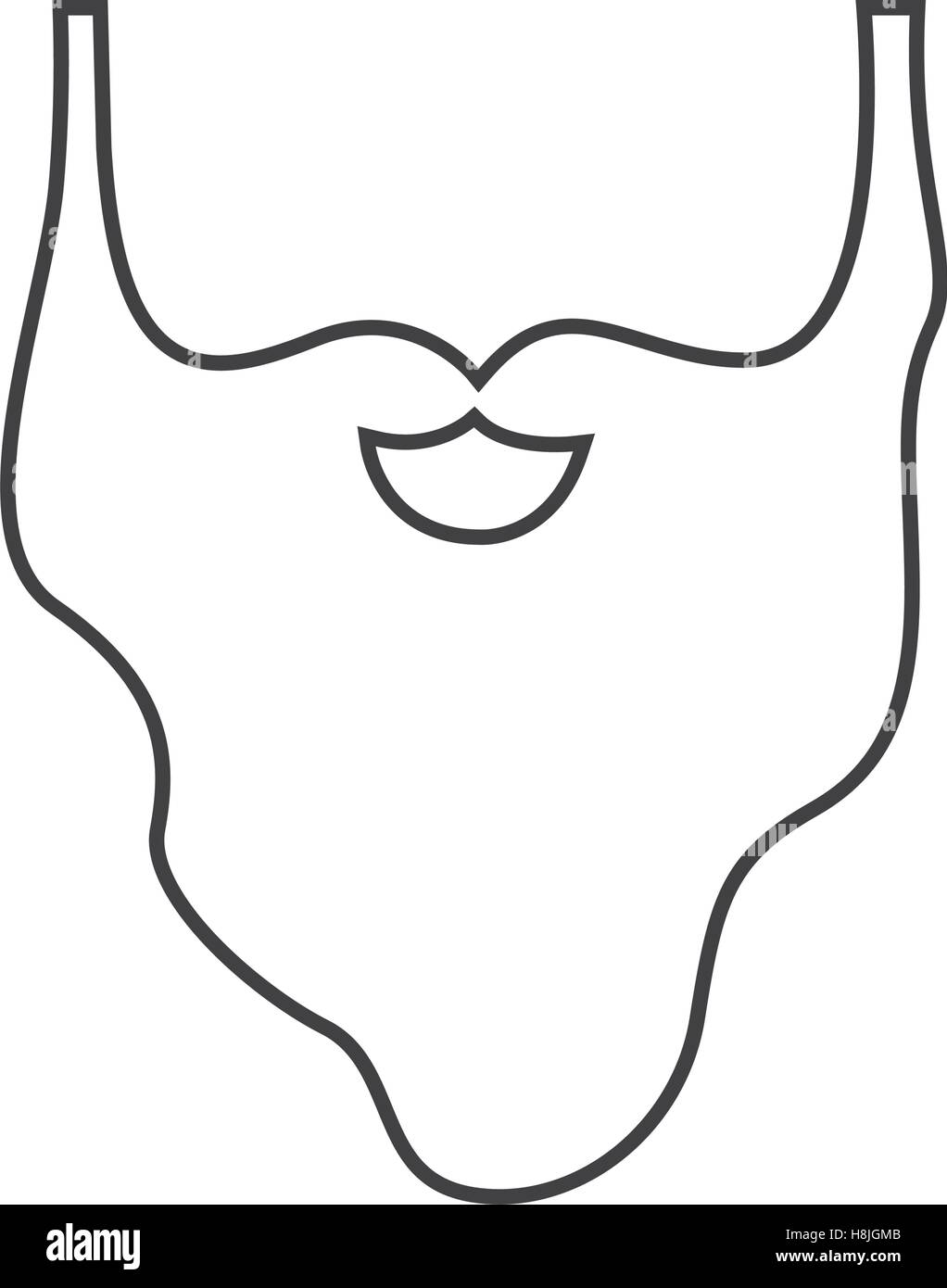 Silhouette avec barbe et bouche contour vector illustration Illustration de Vecteur