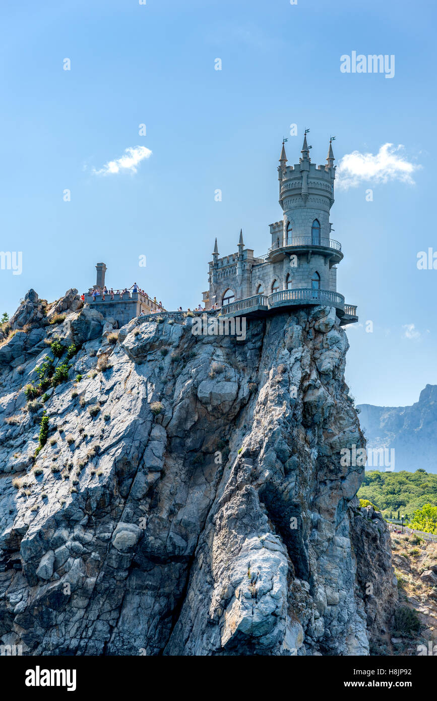 L'ancien château 'Swallow's Nest", vue de la mer Banque D'Images