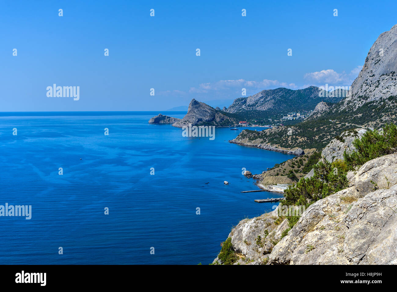 La région montagneuse de la mer, vue d'en haut Banque D'Images