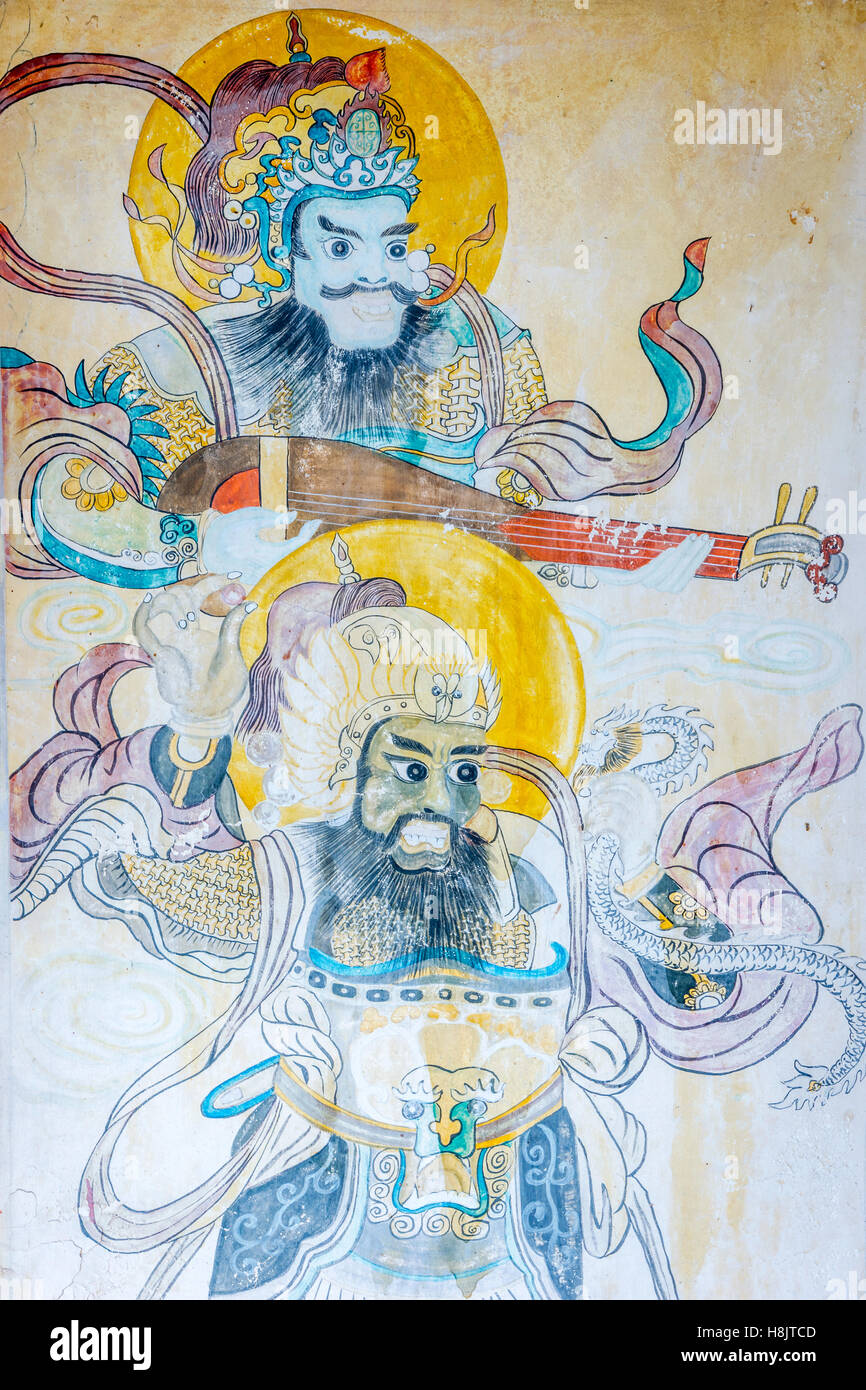 La peinture murale au sabot du cheval, Mati temple si cave temple, Zhangye, province de Gansu, Chine Banque D'Images