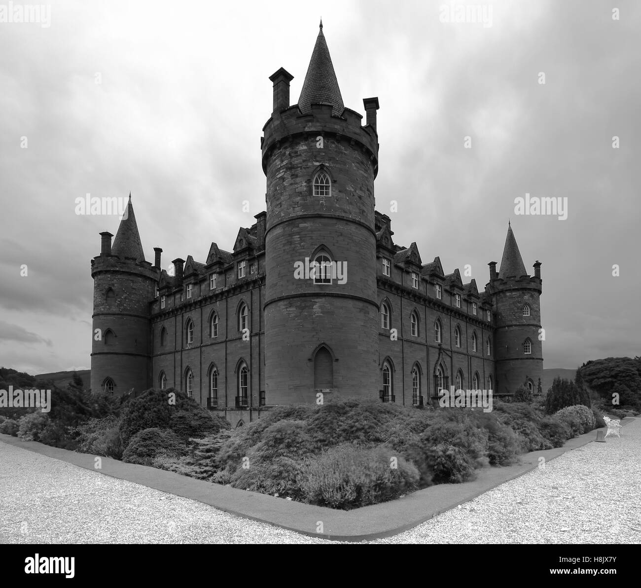 Inveraray Castle est le fief de la maison et Clan Campbell depuis le 17ème siècle. Banque D'Images