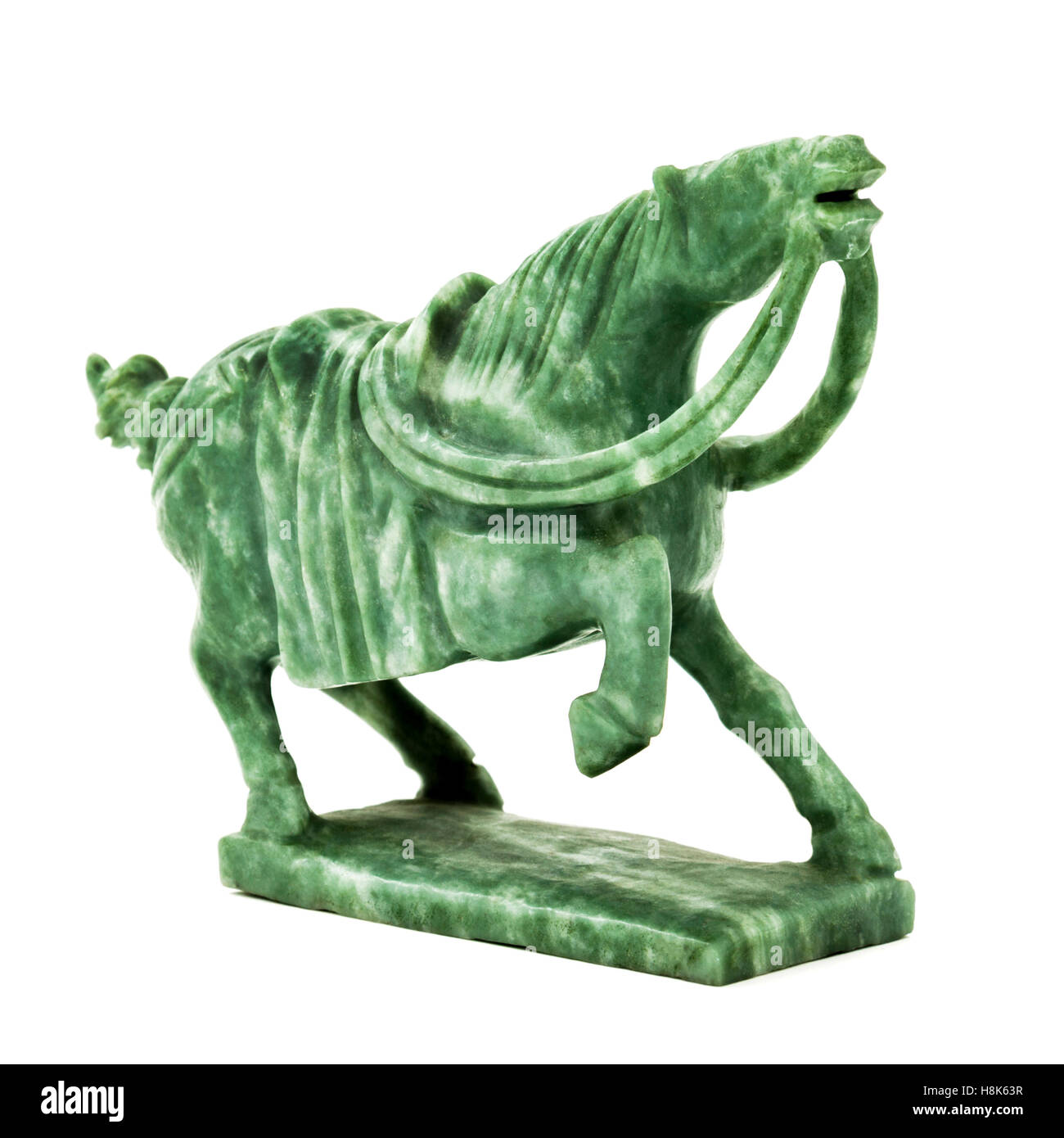 Le Vert antique sculpture cheval Banque D'Images
