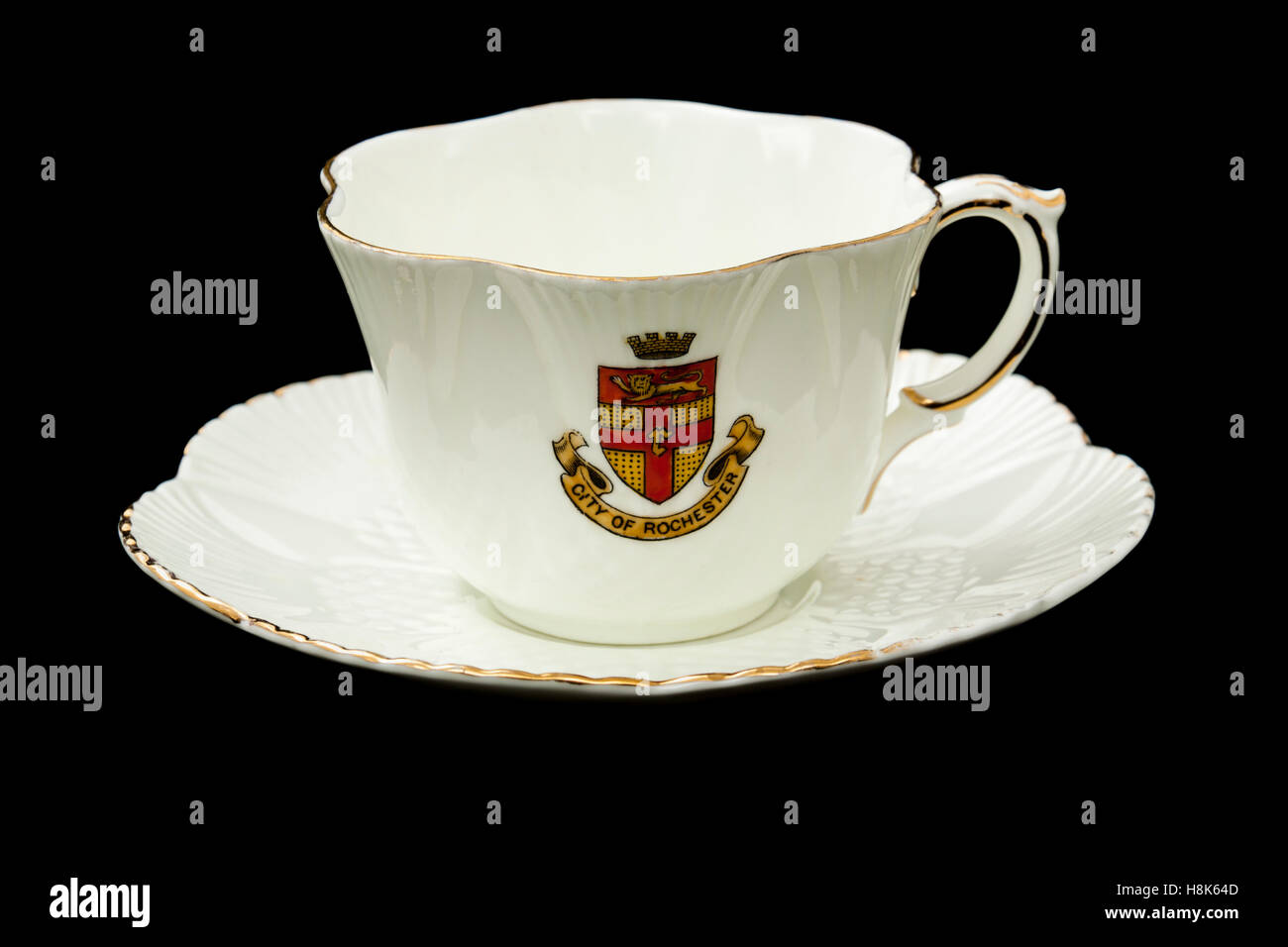 La Chine à "ville de Rochester' vintage par tasse et soucoupe Poterie Willow (Hewitt et Leadbeater, Longton, Stoke-on-Trent) Banque D'Images