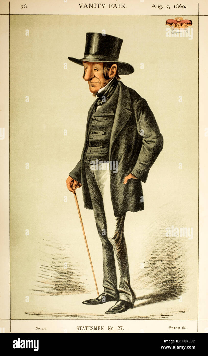 Caricature d'Edward Seymour, 12ème duc de Somerset (1804-1885) dans le Vanity Fair édition du 4 septembre 1869 Banque D'Images