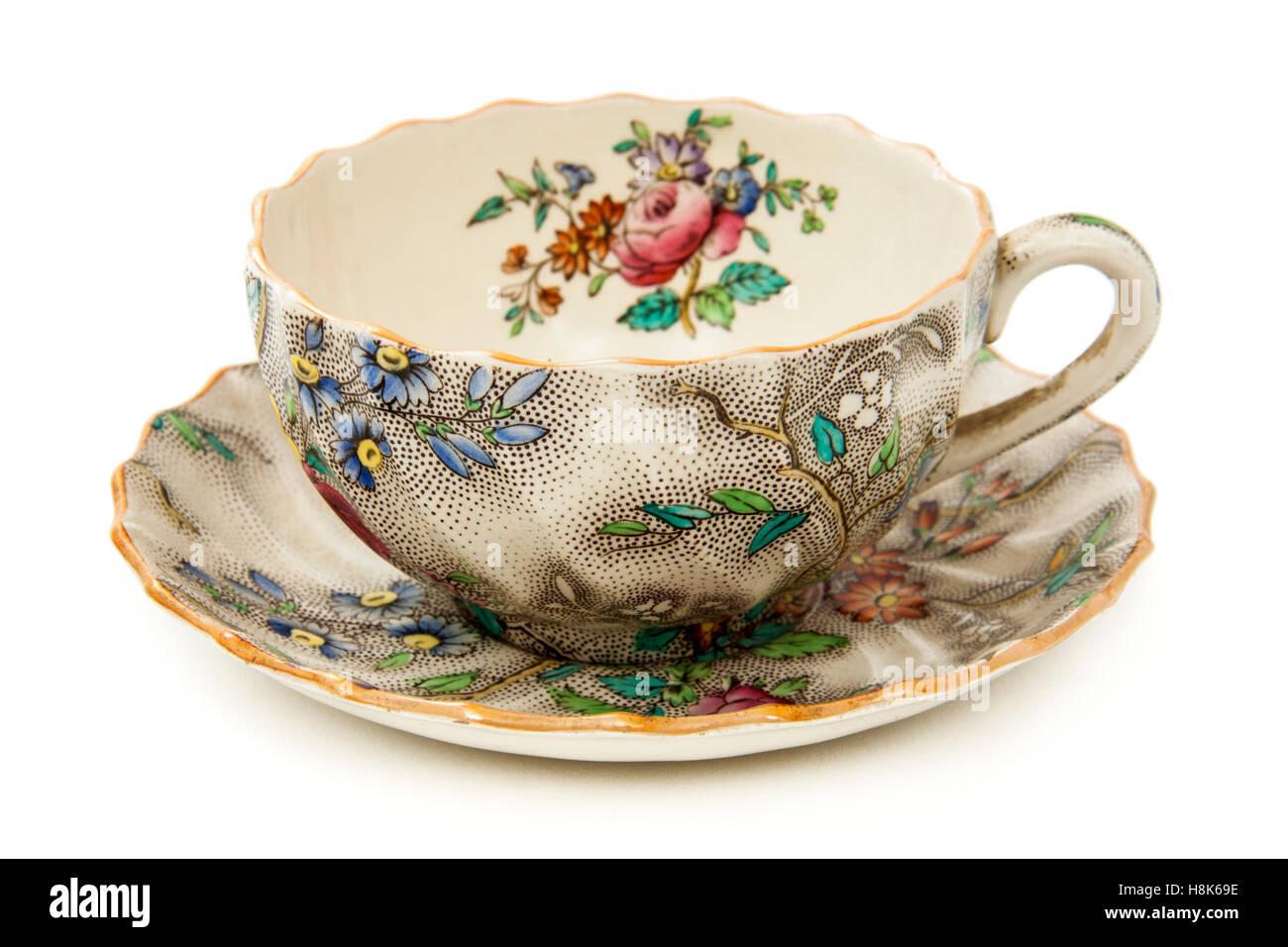 Vintage Art Déco des années 1930 'Patricia' par tasse et soucoupe poterie Copeland Spode Banque D'Images