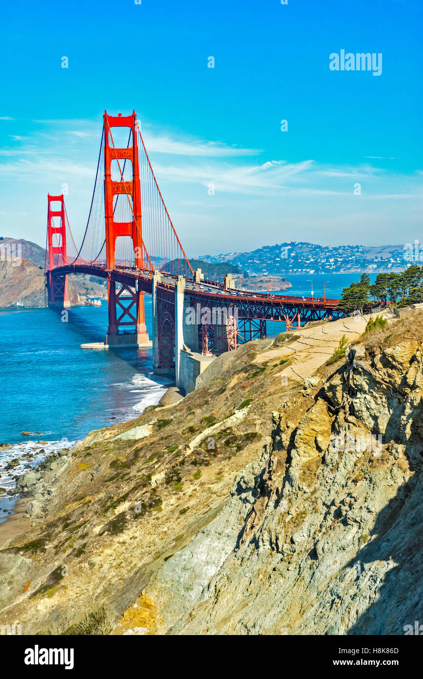 Golden Gate Bridge à San Francisco, Californie, USA. Banque D'Images