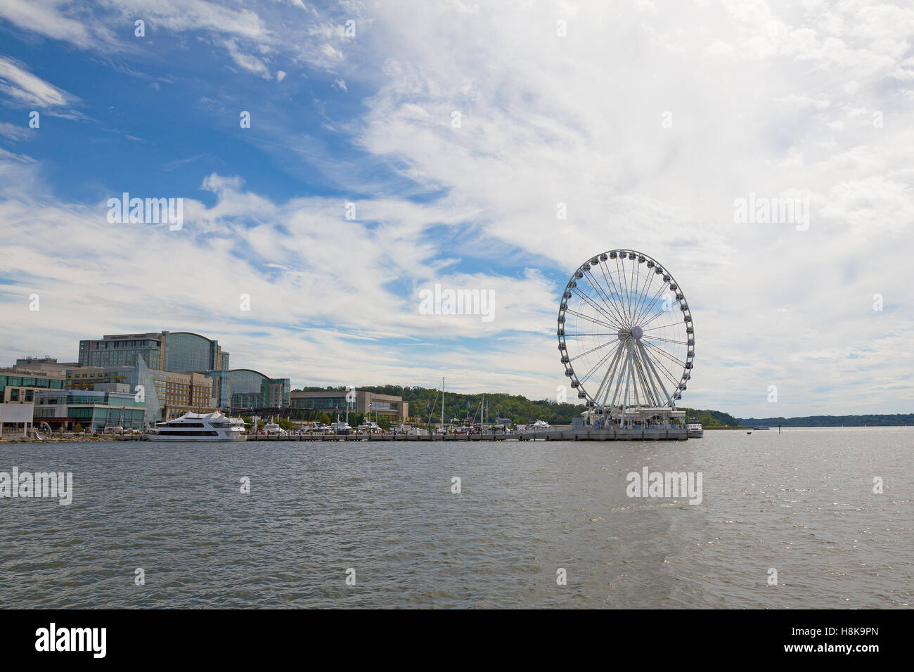 Panorama du port national avec Ferris sur la jetée, au Maryland, aux États-Unis. Banque D'Images