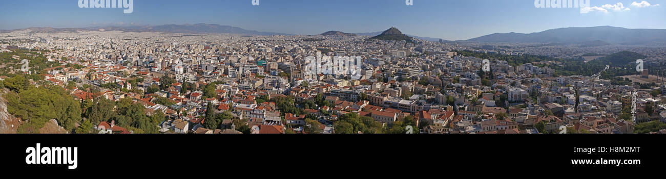 Vue panoramique sur l'acropole d'Athènes, Grèce Banque D'Images