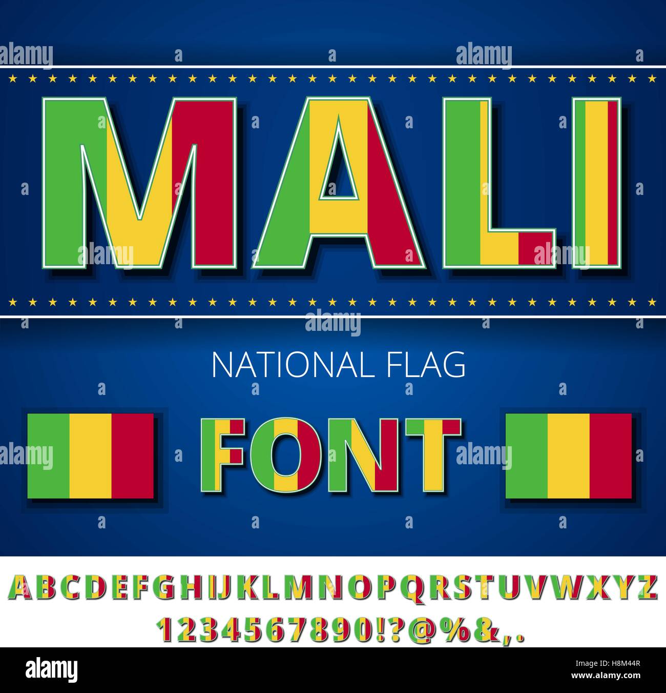Polices de drapeau de Mali Illustration de Vecteur