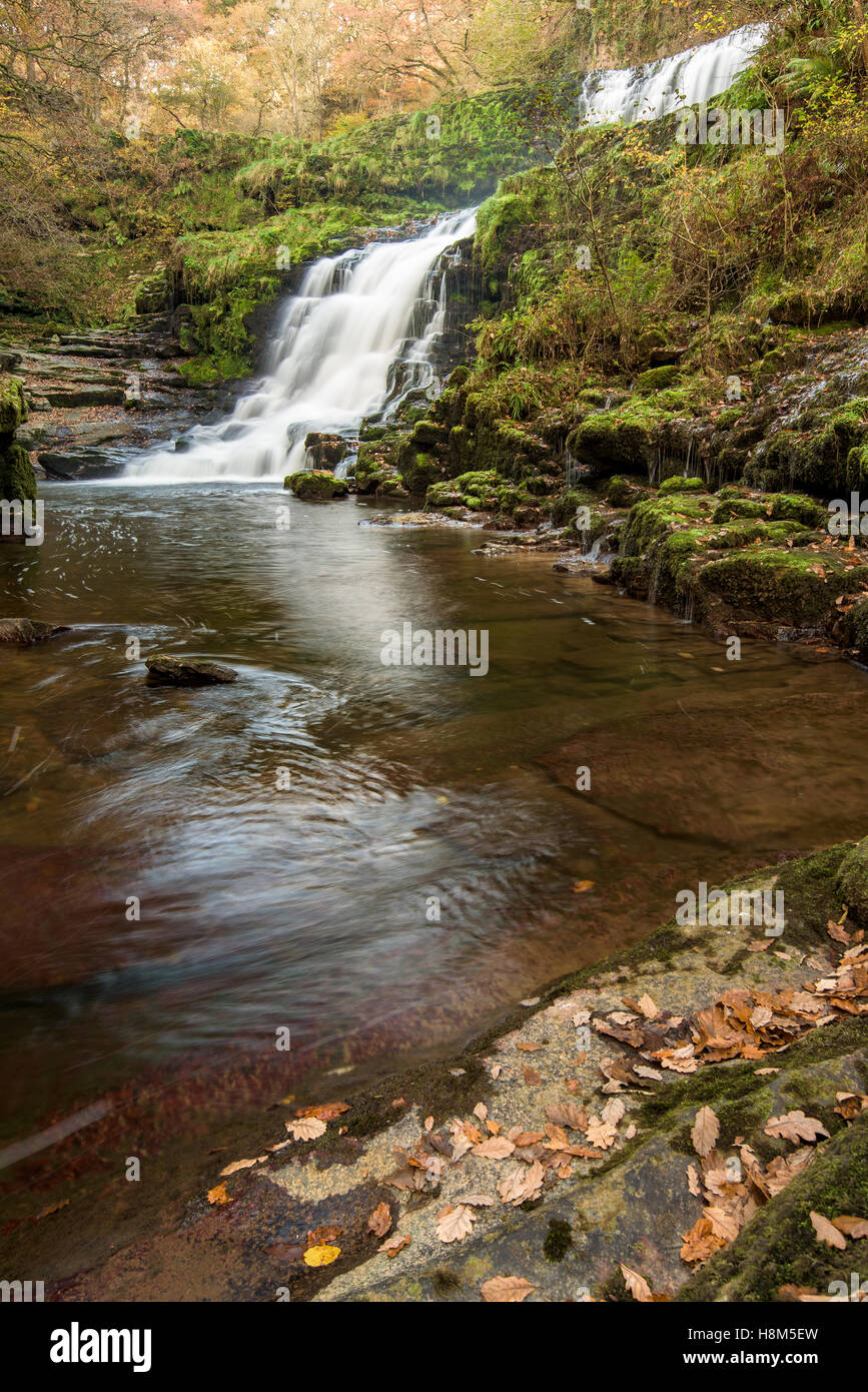 Sgwd Fias Oisans Gwyn cascade, Brecon Beacons, Wales, UK Banque D'Images