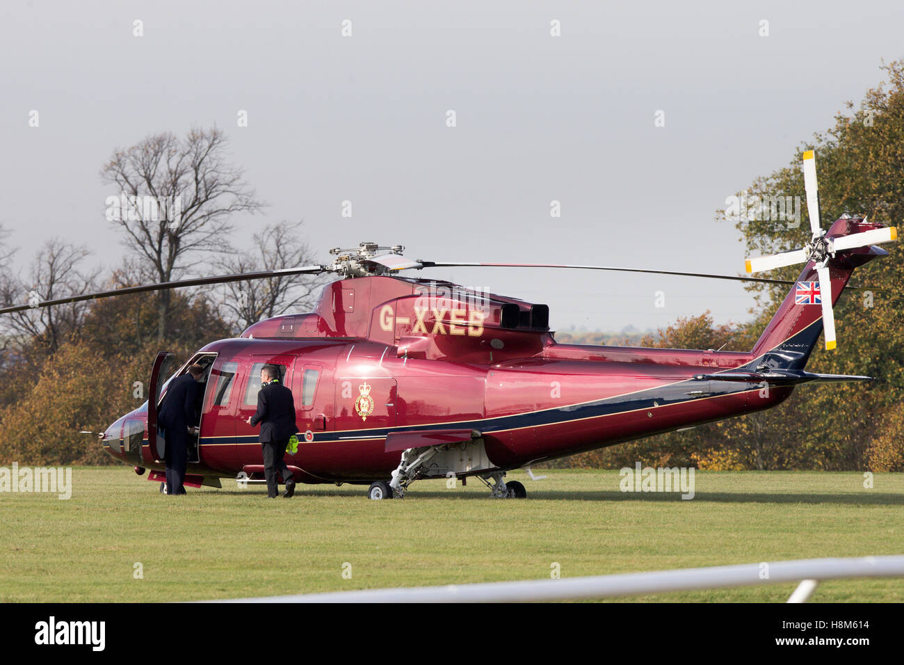 La Reine, à Newmarket, aujourd'hui (le 3 nov) où elle a dévoilé une statue d'elle-même avec deux chevaux à Newmarket Suffolk. La Reine a aujourd'hui (jeudi) a dévoilé une statue d'elle-même controversée - construit après l'abattage d'un arbre commémoratif à un homme est la fin de l'épouse. Sa Majesté a révélé la statue d'elle-même, faite pour commémorer son 90ème anniversaire et placés dans un parc à Newmarket, Suffolk, où huit arbres commémoratifs ont été visés par le conseil de ville plus tôt cette année pour faire de la place. Banque D'Images