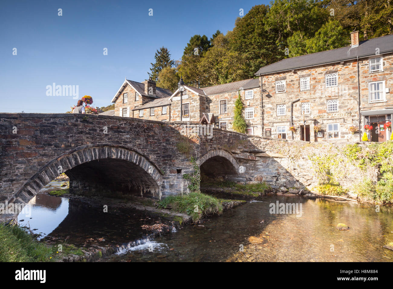 Le village de Gwynedd, Pays de Galles, de Beddgelert. Banque D'Images
