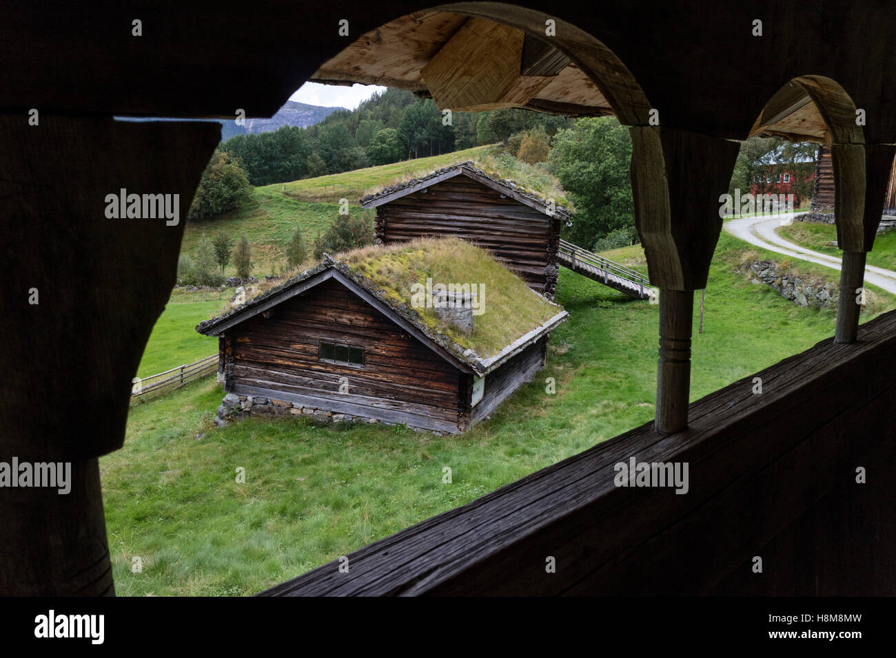 Maison de ferme du 16ème siècle à Rygnestadtunet Setesdal Norvège, dans le Banque D'Images