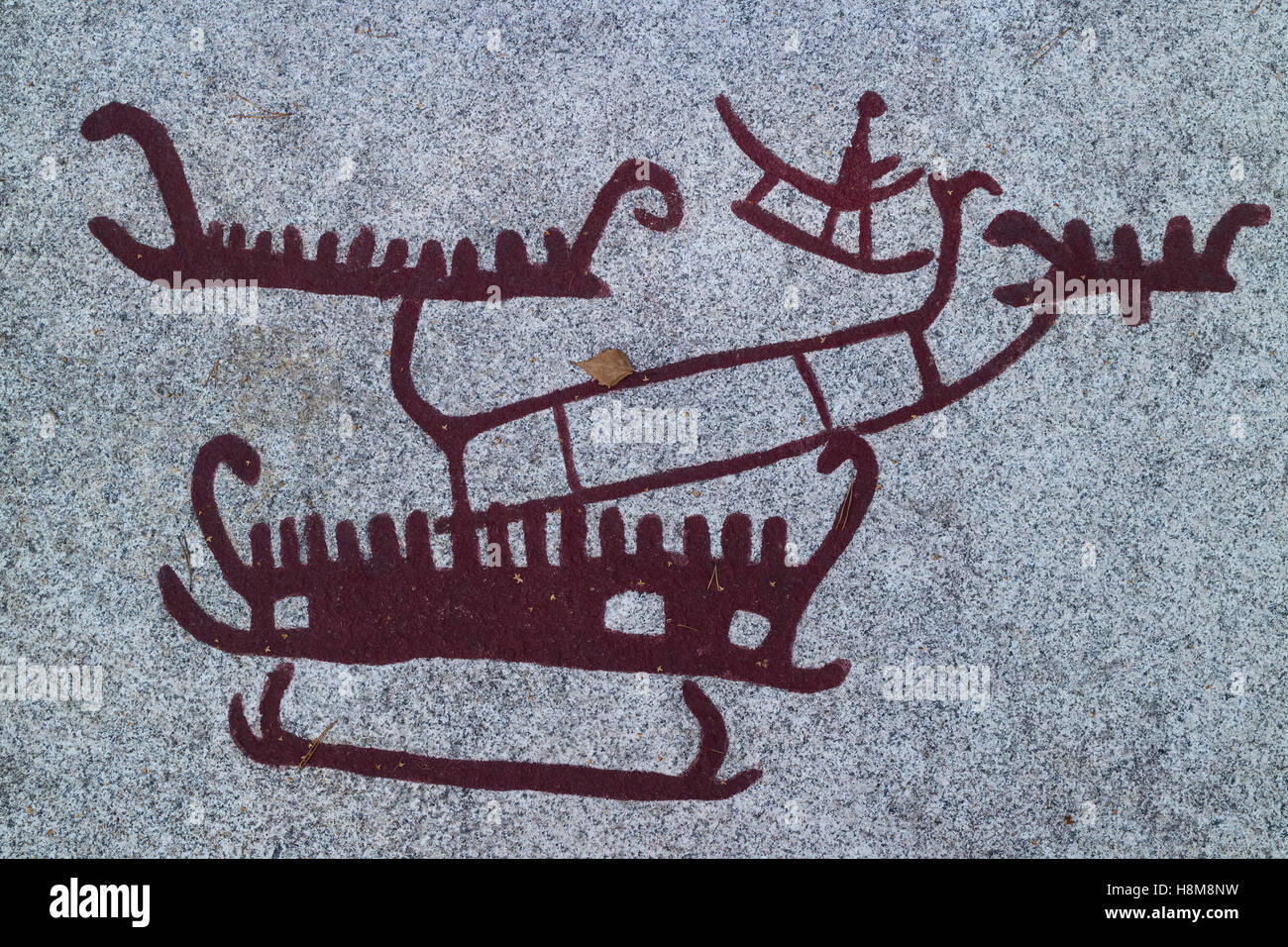 Les pétroglyphes de l'âge du bronze, Lysekil, Suède, Centre du patrimoine mondial Banque D'Images