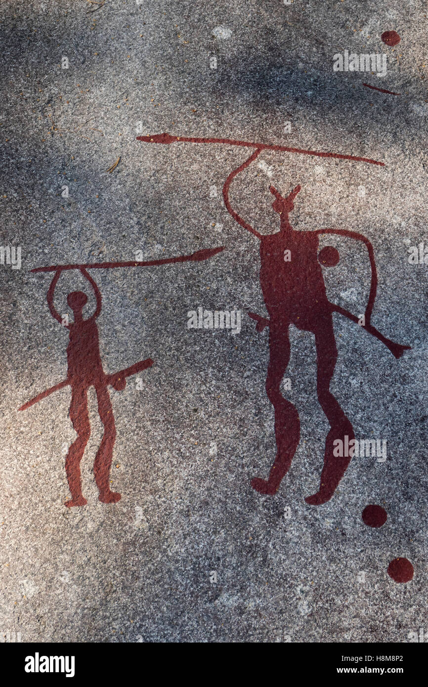 Les pétroglyphes de l'âge du bronze, Lysekil, Suède, Centre du patrimoine mondial Banque D'Images