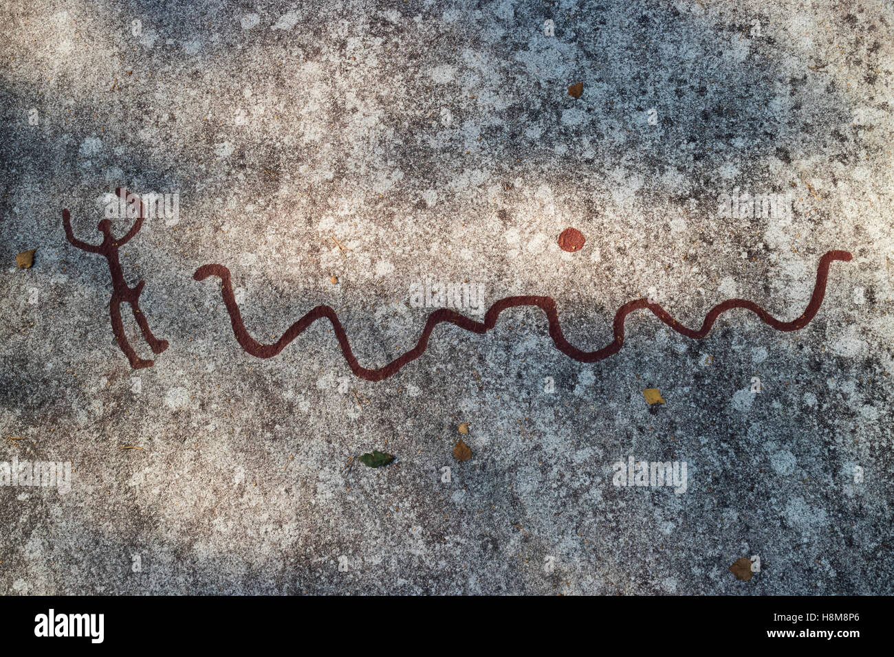 Les pétroglyphes de l'âge du bronze, Lysekil, Suède, Centre du patrimoine mondial Banque D'Images
