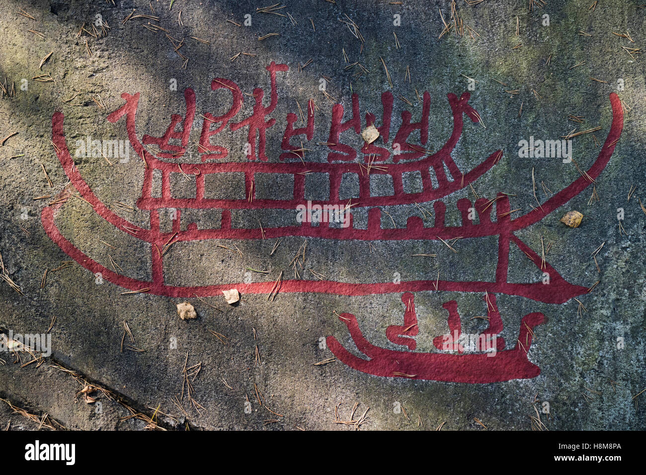 Les pétroglyphes de l'âge du bronze, Lysekil, Suède, Centre du patrimoine mondial Banque D'Images