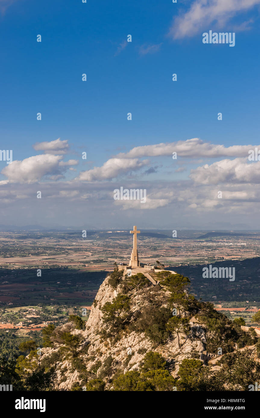 Monastère Santuari de Sant Salvador, la montagne Puig de Sant Salvador Banque D'Images