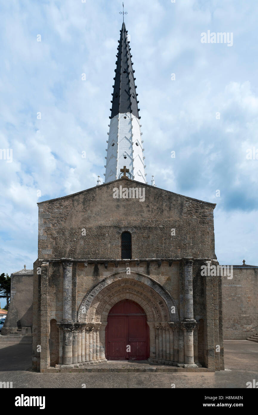 Église église Saint-Étienne, d&# 39;Ars-en-Ré, Ile de Ré, Vandee, France Banque D'Images