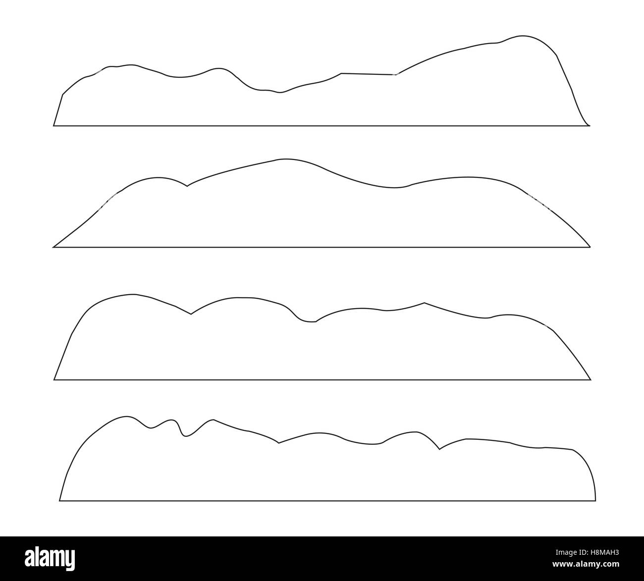 Le trajet des vecteurs de la montagne situé sur le fond blanc Illustration de Vecteur