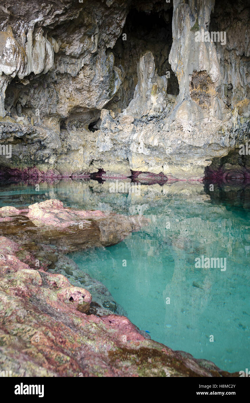 Grotte de calcaire, Avaiki, Nuie, Pacifique Sud, l'Océanie Banque D'Images