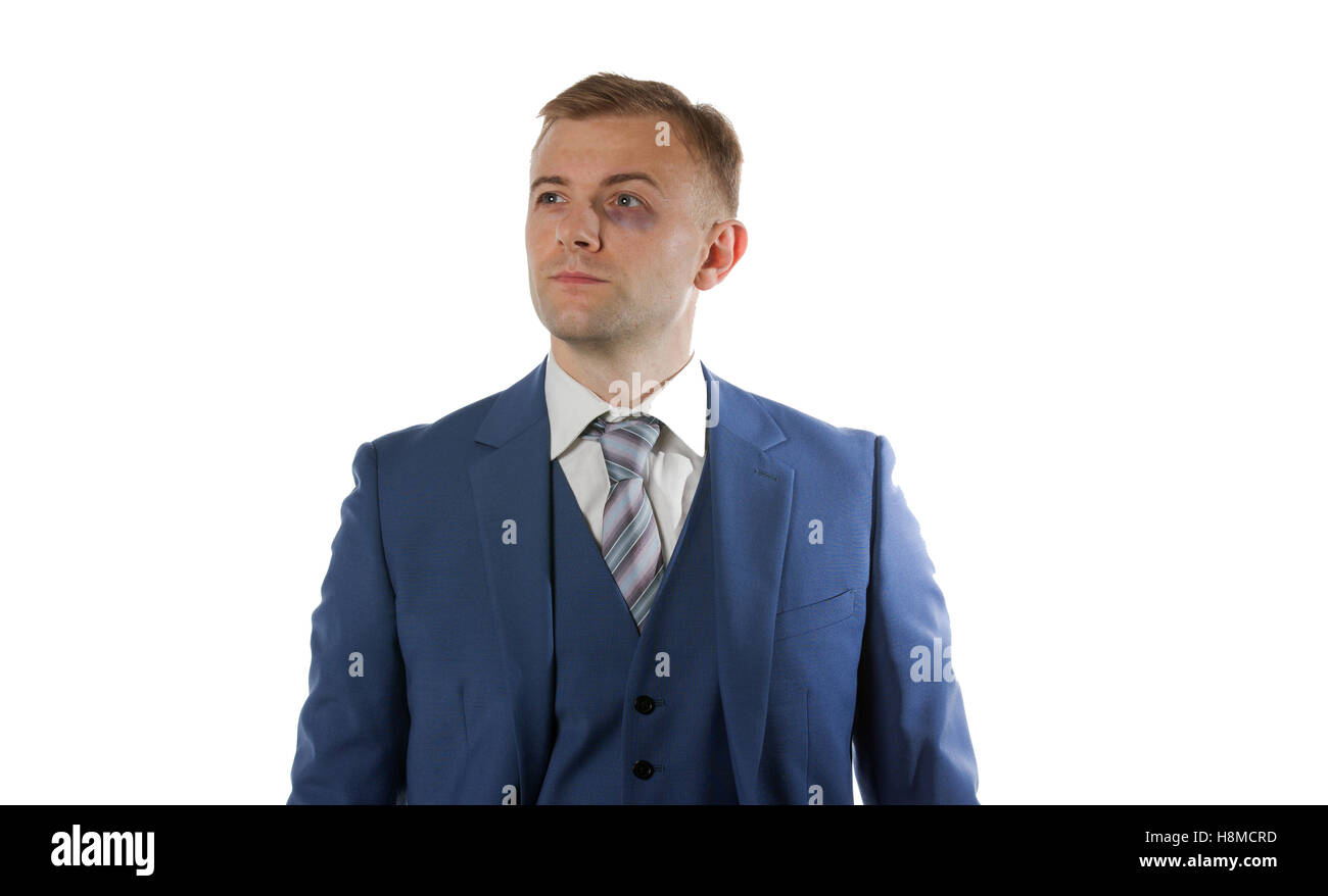 Portrait d'un homme d'affaires avec oeil noir Banque D'Images