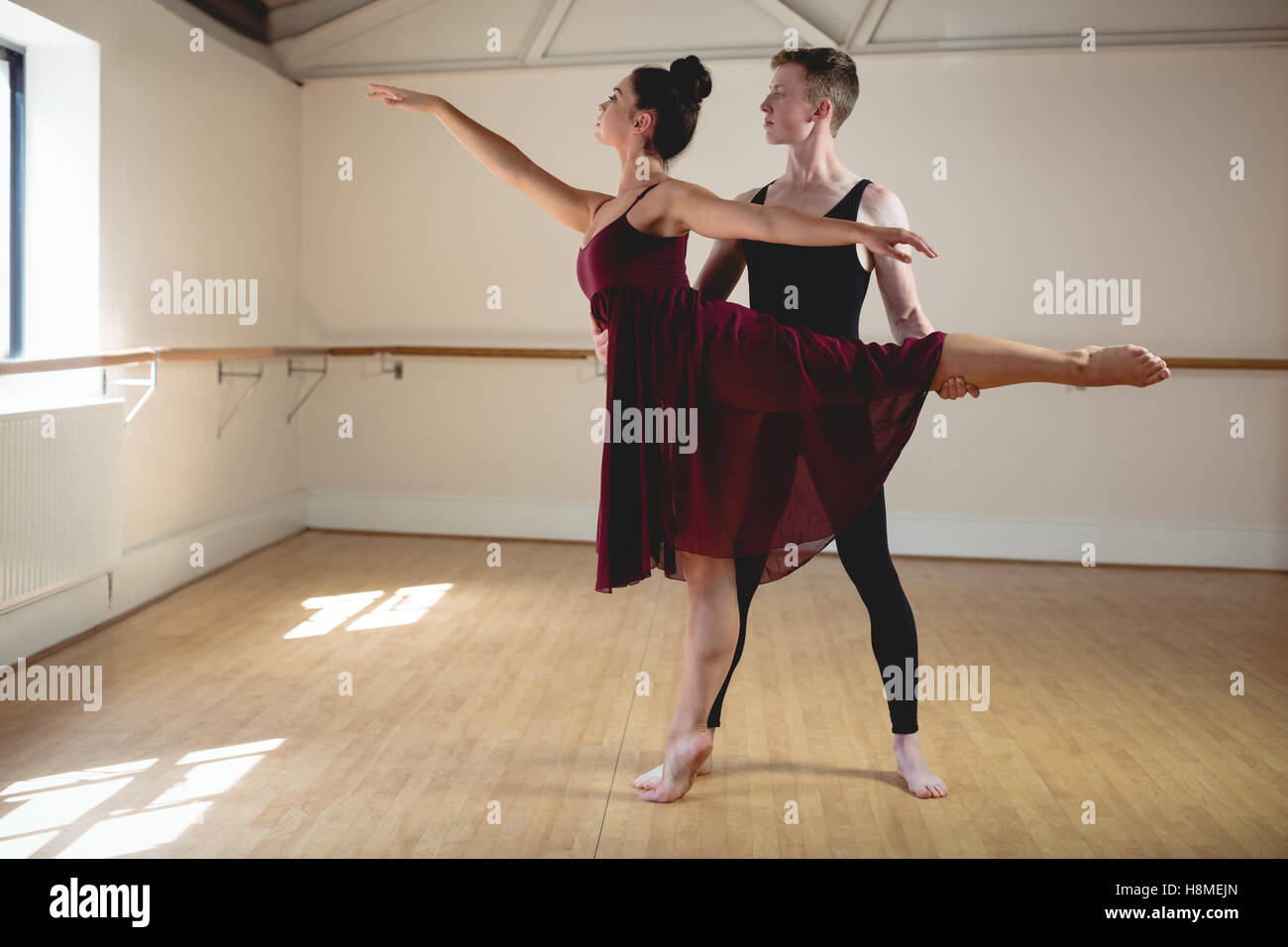 Partenaires Ballet practicing ballet dance Banque D'Images