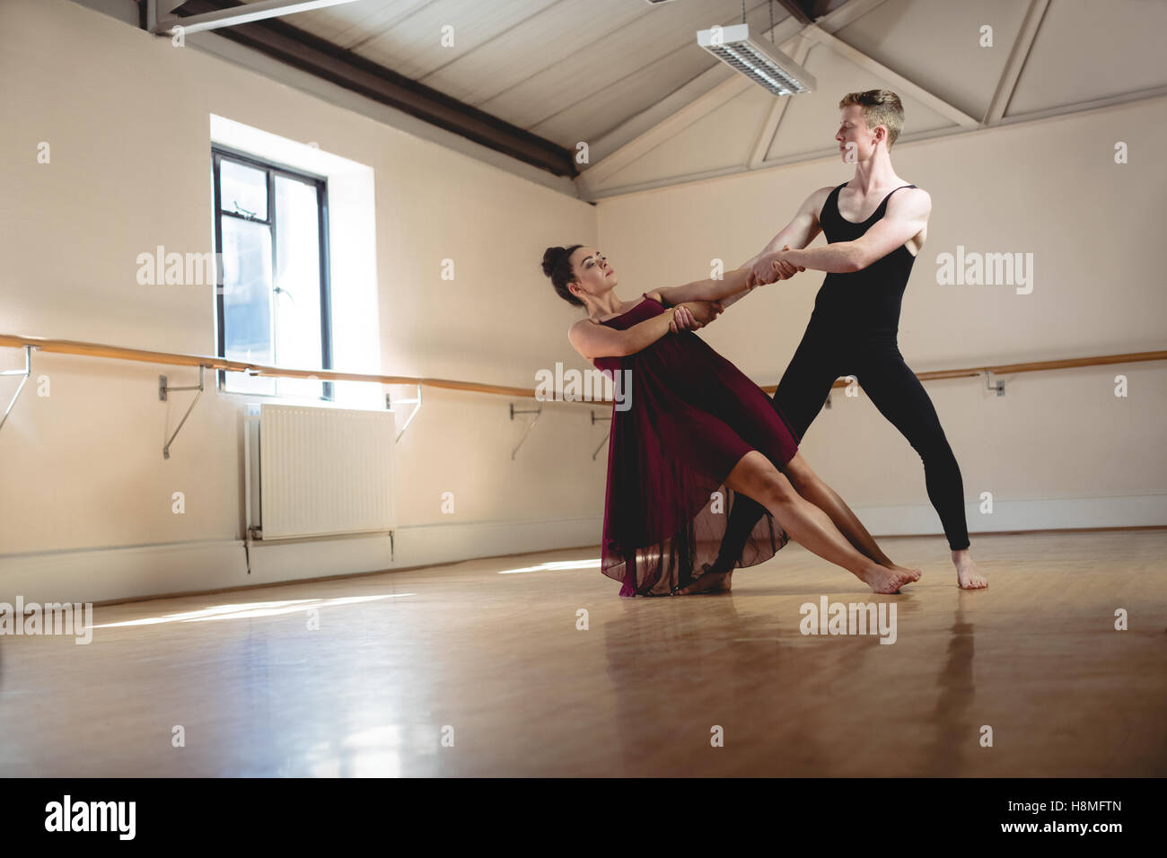 Partenaires Ballet practicing ballet dance Banque D'Images