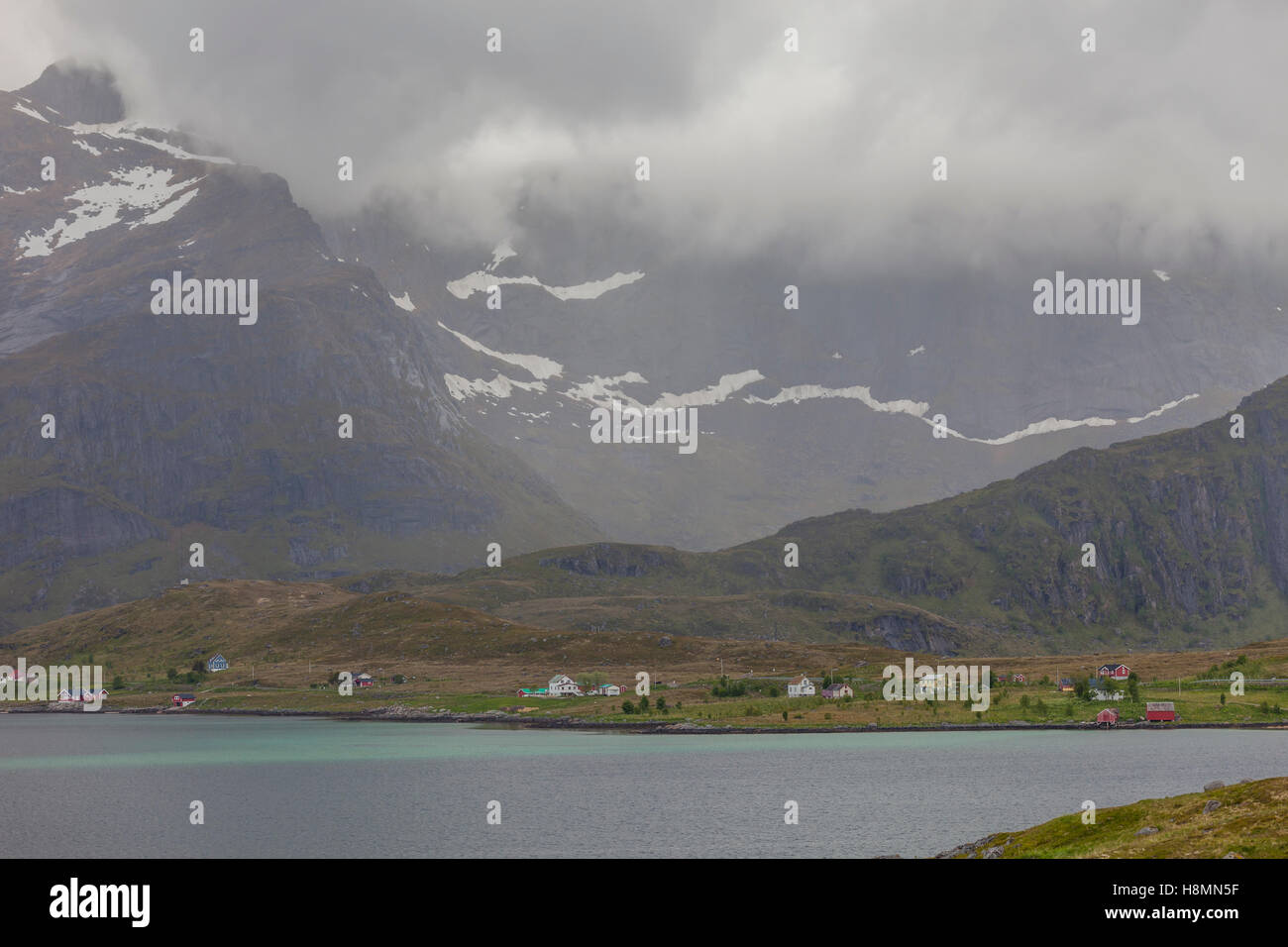 De Moskenes Ramberg, îles Lofoten, Norvège Banque D'Images