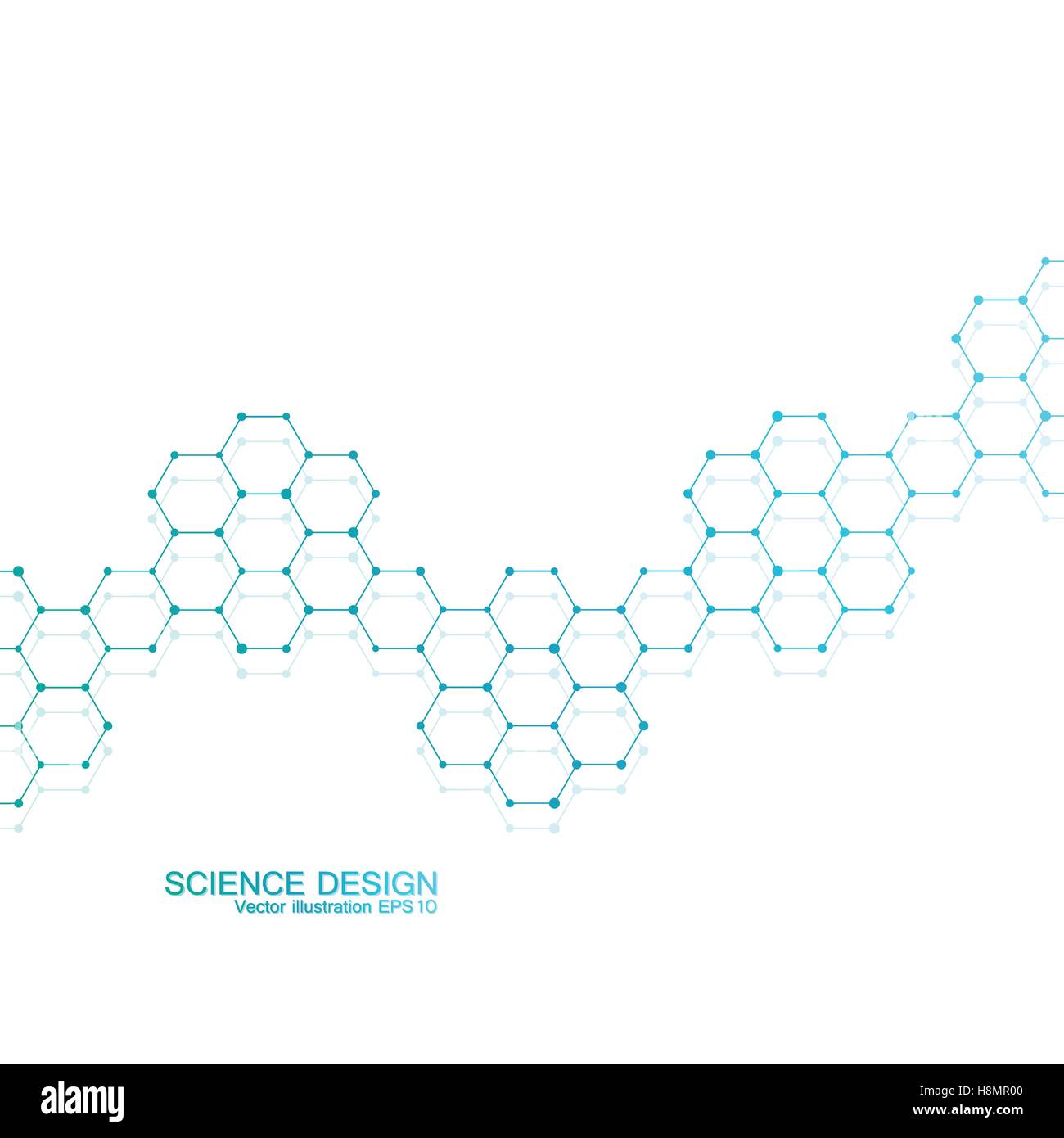 Molécule de structure de l'ADN et les neurones. Atome structurels. Composés chimiques. La médecine, de la science, de la technologie concept. Fond abstrait géométrique. Vector illustration pour votre conception. Illustration de Vecteur