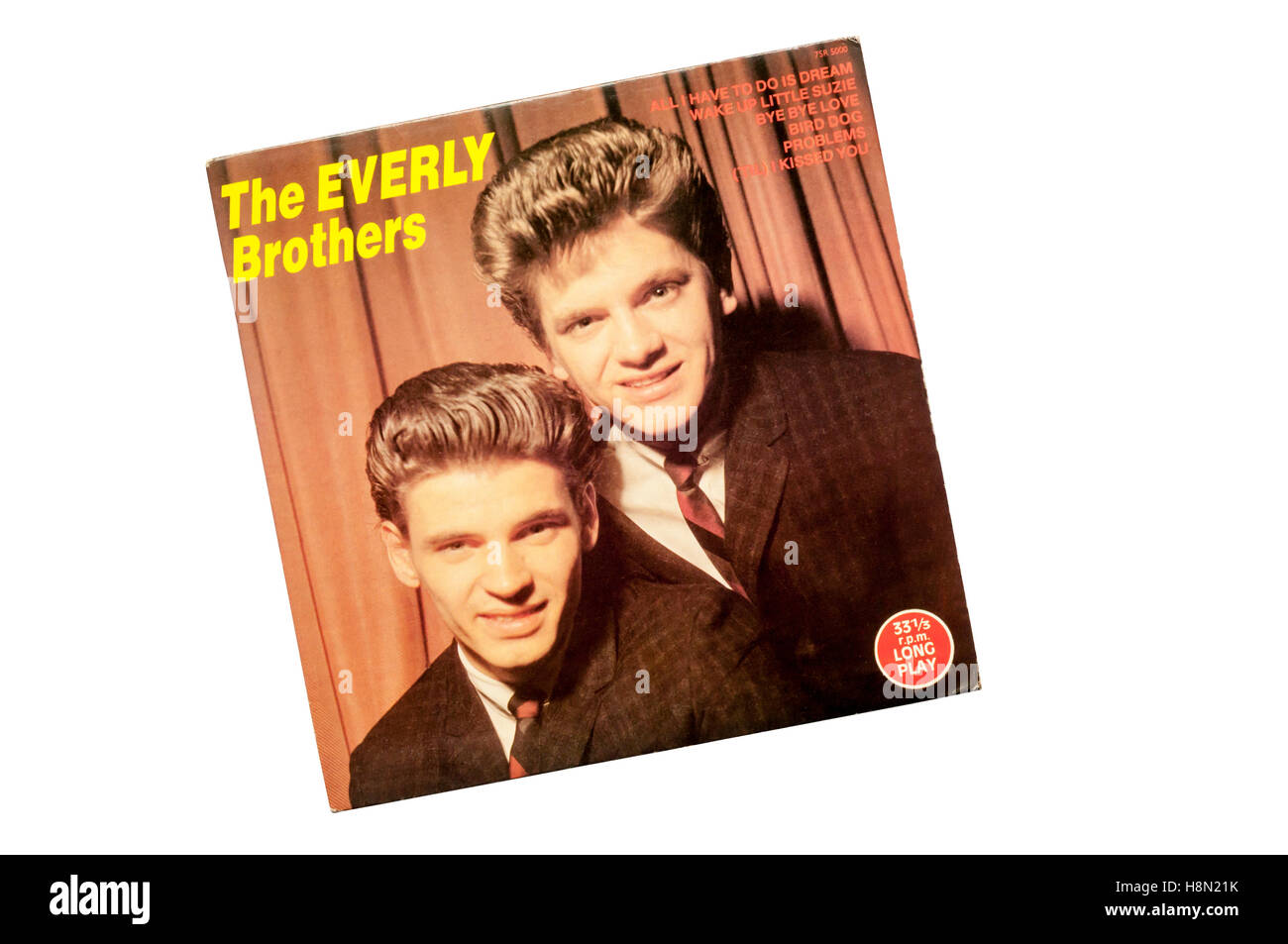Un 7' LP compilation album de The Everly Brothers publié en 1983 sur l'écope 33 label. Banque D'Images
