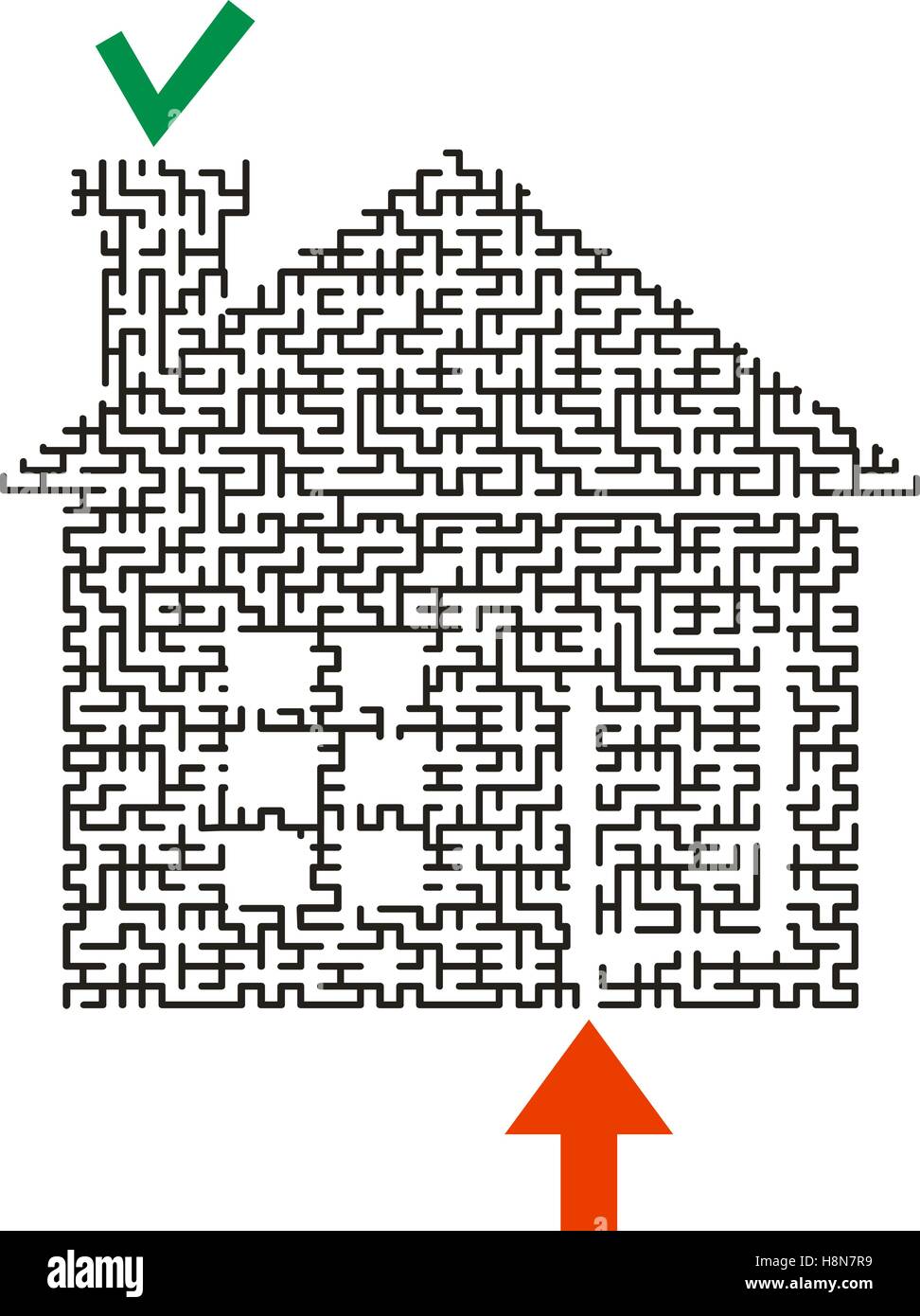 Maison labyrinthe noir Illustration de Vecteur