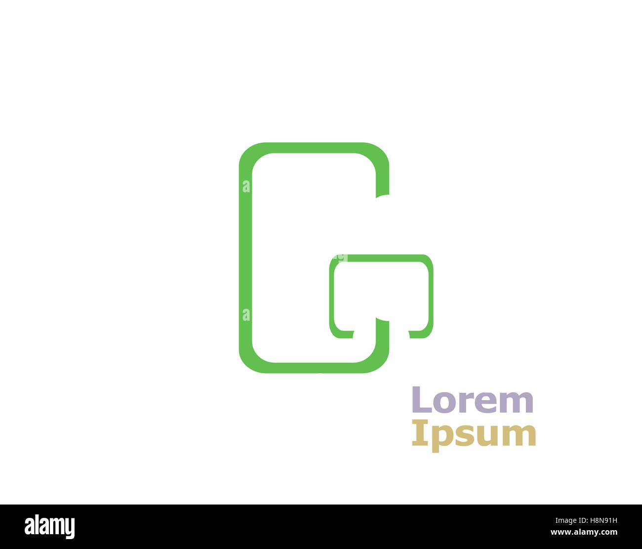 Lettre G Modèle d'élément de conception de logo. ABC type de concept comme logotype. Typographie alphabet art ligne de l'icône Banque D'Images