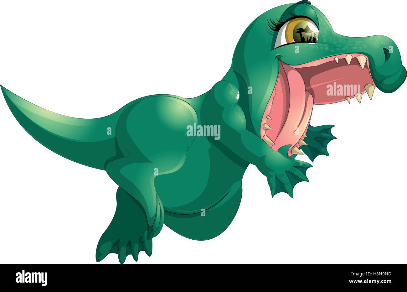 Beau vert crocodile Illustration de Vecteur