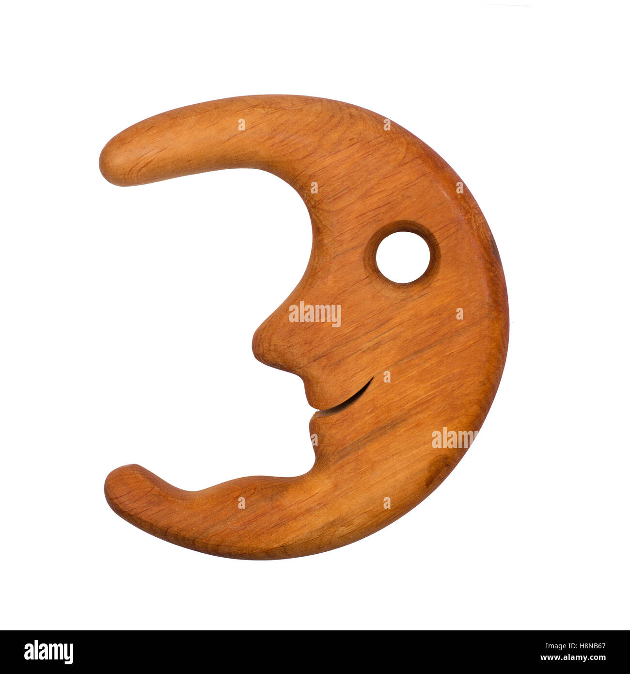 Sourire en demi-lune, avec les yeux et la bouche isolé sur fond blanc Banque D'Images