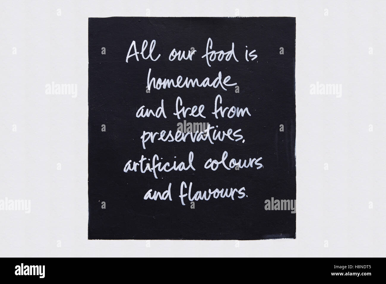 Cuisine maison faite à la main, signe de style tableau noir Banque D'Images