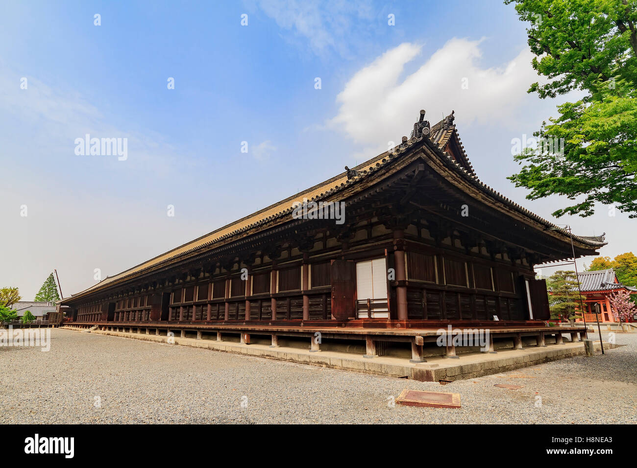 La belle et célèbre temple Sanjusangen-do, Kyoto, Japon Banque D'Images