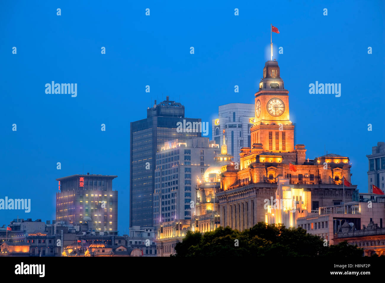 Le Custom House et le Bund, Shanghai Banque D'Images