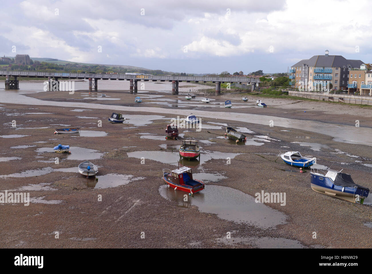 Lancing College et de la rivière à sec, Sussex Banque D'Images