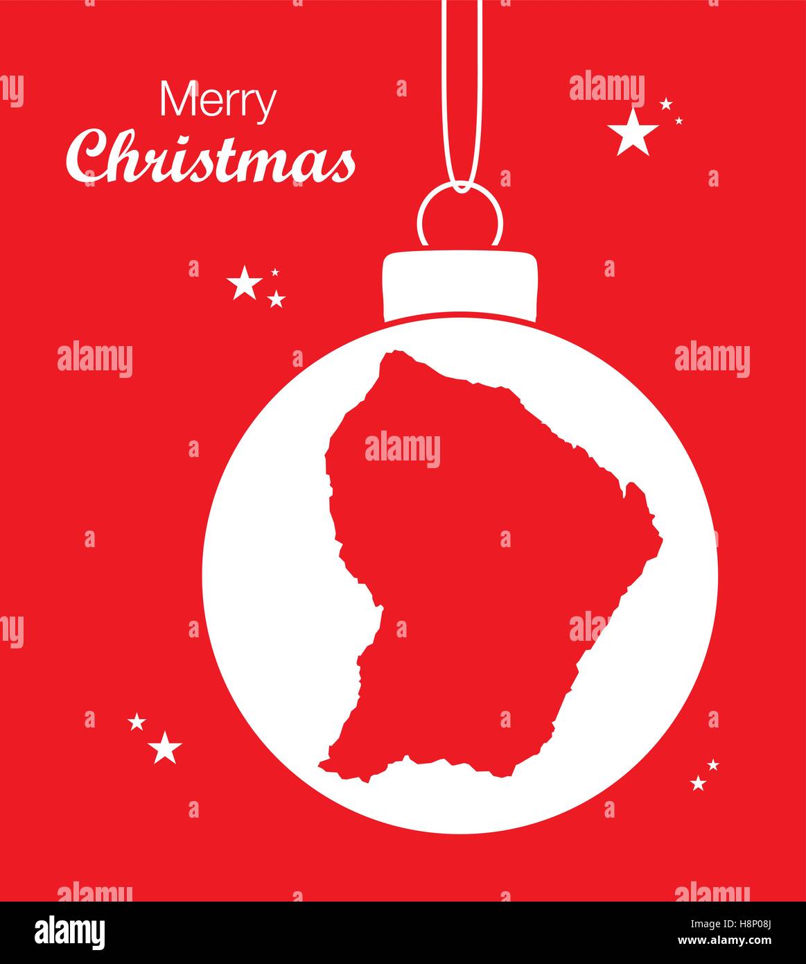 Joyeux Noël thème d'illustration avec la carte de la Guyane française Illustration de Vecteur