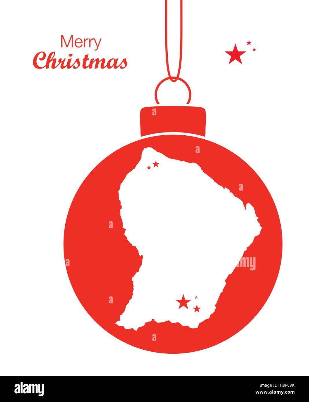 Joyeux Noël thème d'illustration avec la carte de la Guyane française Illustration de Vecteur