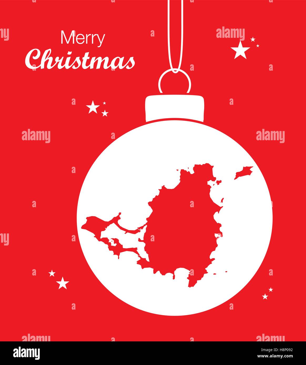 Joyeux Noël illustration thème avec plan de Saint Martin Illustration de Vecteur