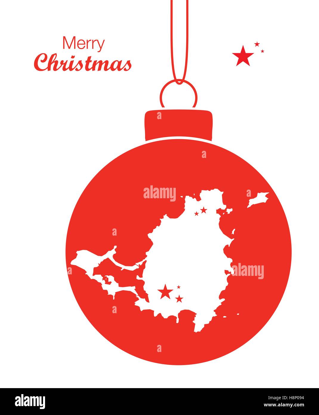 Joyeux Noël illustration thème avec plan de Saint Martin Illustration de Vecteur