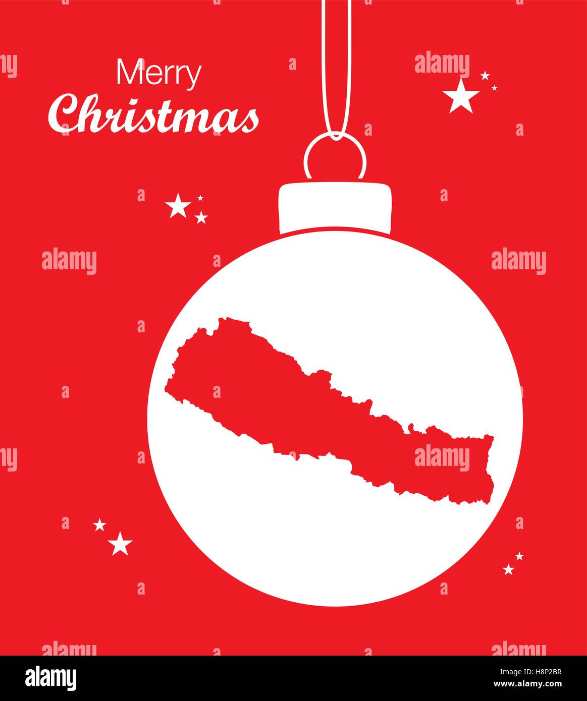 Joyeux Noël thème d'illustration avec la carte du Népal Illustration de Vecteur