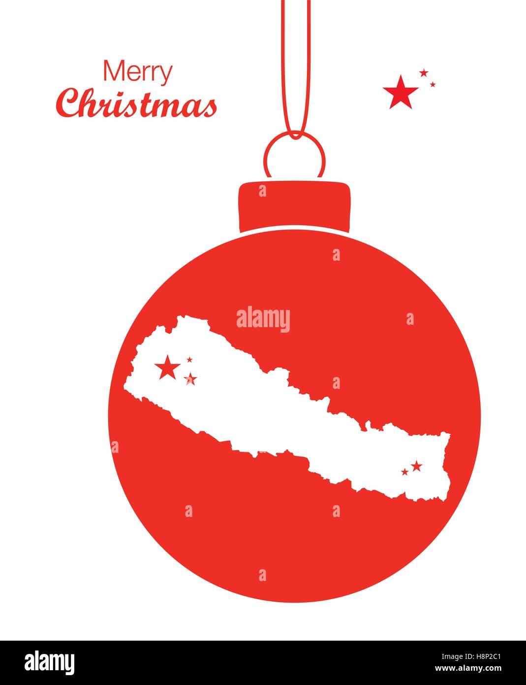 Joyeux Noël thème d'illustration avec la carte du Népal Illustration de Vecteur