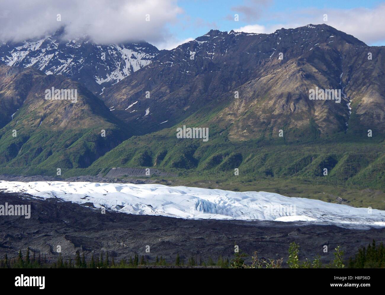 La Matanuska Glacier dans la vallée Matanuska-Susitna, Alaska Banque D'Images