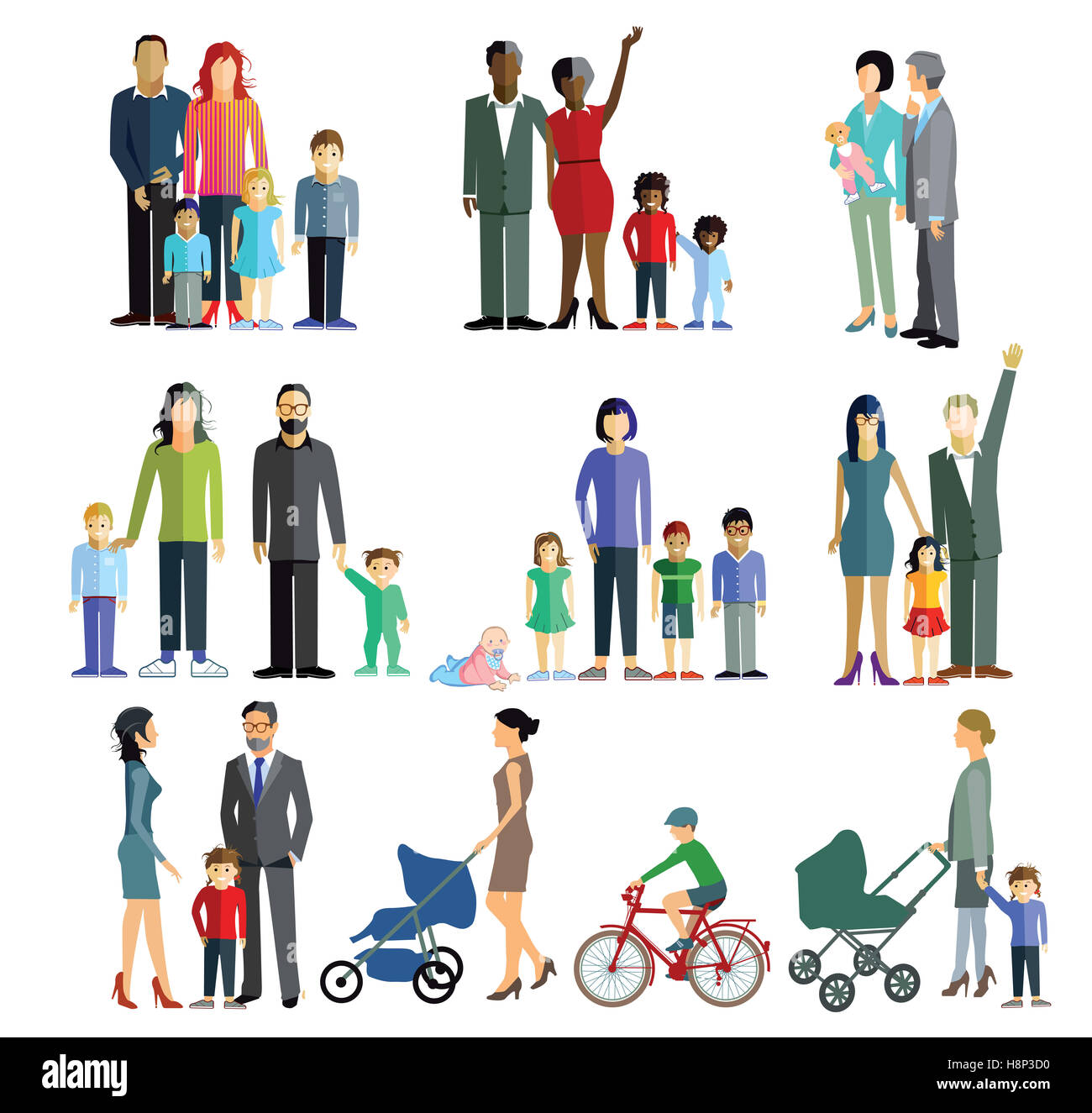 Les familles et les couples Banque D'Images