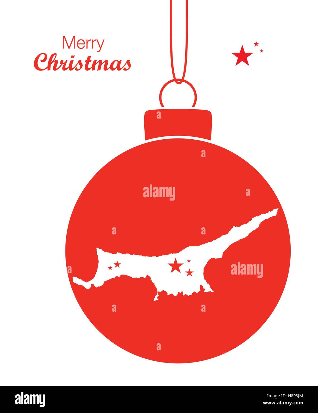 Joyeux Noël thème d'illustration avec la carte de Chypre du Nord Illustration de Vecteur