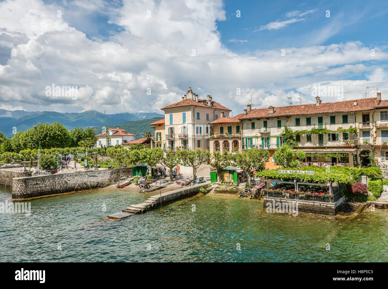 Isola dei Pescatori au Lago Maggiore, vu du lac, Piémont, Italie Banque D'Images
