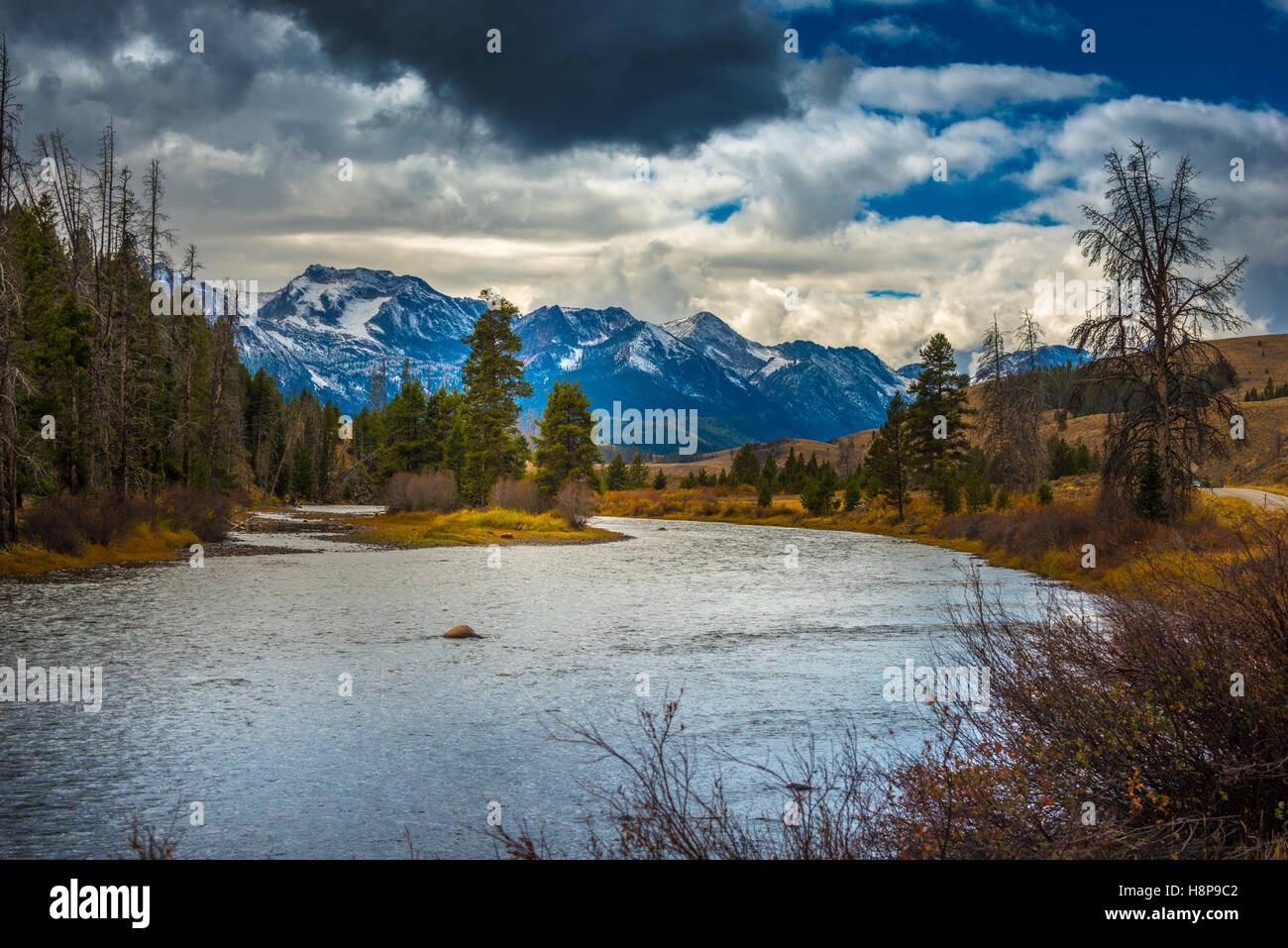Salmon River Idaho Stanley inférieure Gamme de scie Banque D'Images